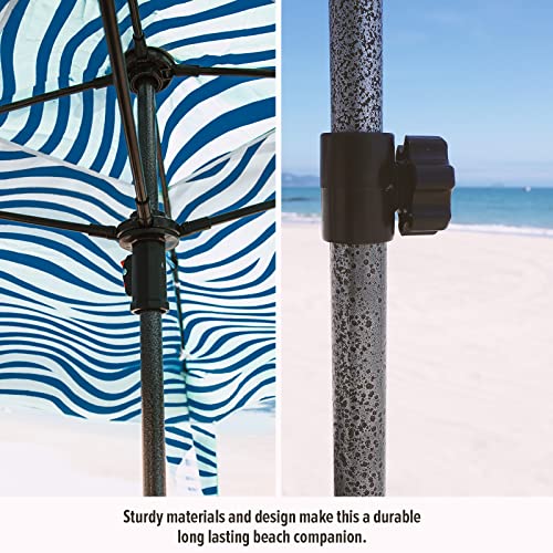 Qipi Beach Cabanas for Sand, Beach Canopy with Sandbags & Side Wall for Family, Easy Set Up Sun Shelter, UPF 50+ UV Protection with Roof Vent - color: 6' x 6' Silverthorne Wave