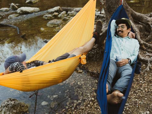 KAMMOK: Single Hammock | Made from Strong & 100% Recycled Water Resistant Ripstop Fabric | Comfortable, Packable, Lightweight (Lifetime Adventure Grade Warranty), Sunflower Gold - color: Sunflower Gold, size: Roo Single