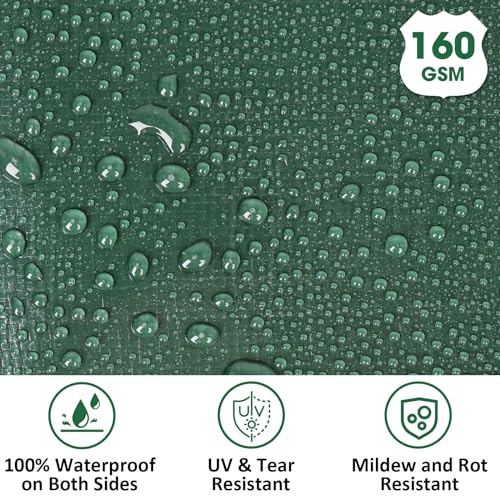 Heavy Duty Double-Sided Waterproof Poly Tarp 12x16 Feet 8mil Thick Polyethylene Tarps, Perfect for Outdoor Use, Plastic Cover & Mat for Tent Camping Storage Boat Bikes Vehicles - color: Jasper-8 Mil, size: 12' x 16' 1psc