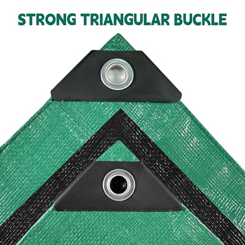 Tarp 12x20 ft Heavy Duty 100% Waterproof 10mil,UV Resistant,Durable Grommets and Reinforced Edges Green/Black Tarp for Camping, Swimming Pools,Car Coverage -by MVPNET - color: Green/Black, size: 12x20
