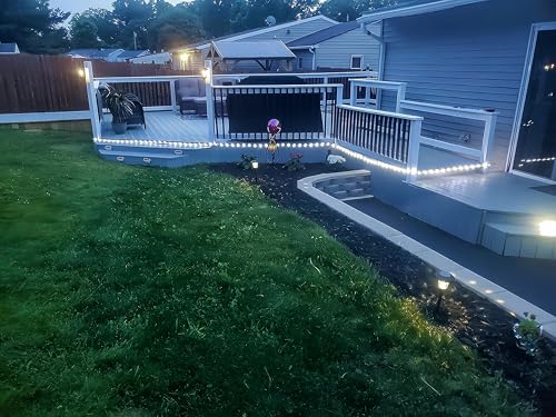 Lighting EVER 33ft 240 LED Outdoor Rope Lights Cool White 6000K, 24 V Connectable, Waterproof Clear Tube String Lights for Deck Railing, Patio Ground, Garden, Yard Lawn, Flower Bed Landscape, Camping - color: Cool White
