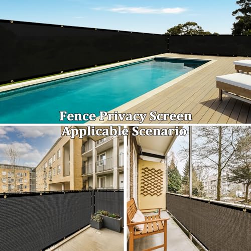 Shade&Beyond 3'x1' Dark Grey Privacy Screen 90% Visibility Blockage Fence Sreen 170 GSM Fencing Mesh Fence Panel for Wall Garden Yard Backyard Indoor Outdoor Home Decoration,A515 - color: Dark Gray, size: 3'x1'Customized
