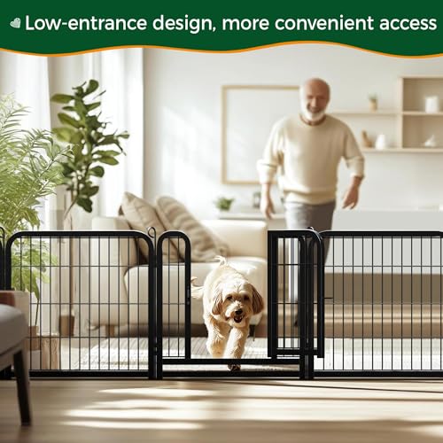 Yaheetech Dog Playpen Outdoor, 24 inch 16 Panels Dog Pen Indoor Heavy Duty Puppy Exercise Pen Metal Pet Fence for RV Camping/Yard/Garden - size: 24"