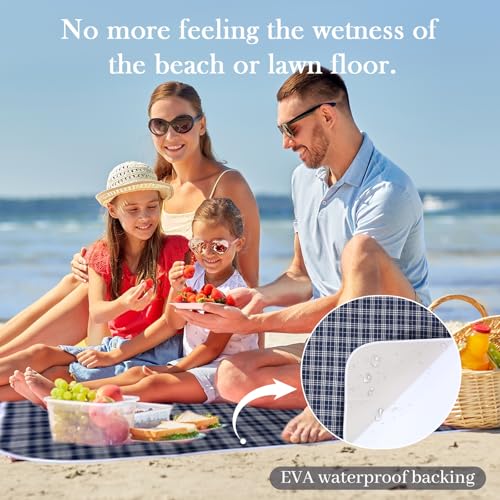 Neti Neti Wicker Picnic Basket for 4 with Insulated Cooler & Waterproof Blanket – Large Willow Picnic Hamper for Outdoor, Camping, Beach, Romantic Dates, Valentine’s Day - color: Black & White Checkerboard