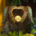 LEDs Solar Heart Stake Lights for Garden Metal Warm White, Memorial Gift - Perfect as Remembrance & Sympathy Gifts (Heart-Bronze) - style: Heart