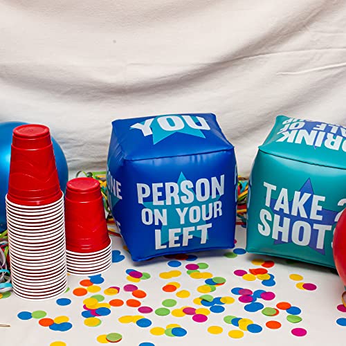 Giant Dice Drinking Game for Adults - Blow Up Dice PVC Inflatable and Reusable 2 Dice - 10" - Jumbo Dice for Indoor Outdoor Fun Games, Pool Parties, Lawn Floor Games