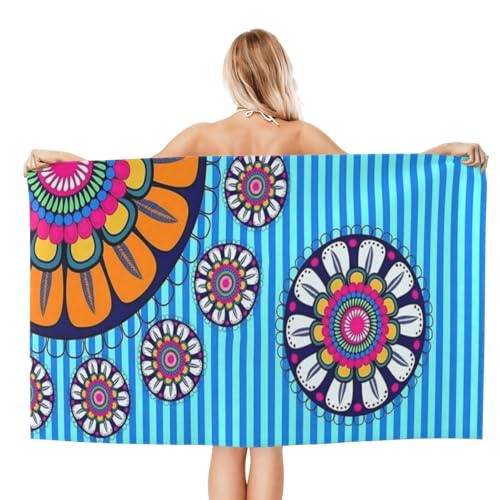 Cute Boho Beach Towel for Women/Adults, Personalized Microfiber Beach Towels Bulk, Quick Dry Beach Towel for Pool, Lightweight Bath Towels Oversized Clearance 30"x 60" - color: Boho2, size: 30"x 60"