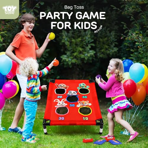 TOY Life Bean Bag Toss Game, Carnival Party Games, Cornhole Set for Kids Outdoor Games, Outside Toys for Kids Ages 4-8, Yard Outdoor Toys for Toddlers 3-5, Gifts for 3 4 5 6 7 Year Old Girls & Boys - color: Red Animal