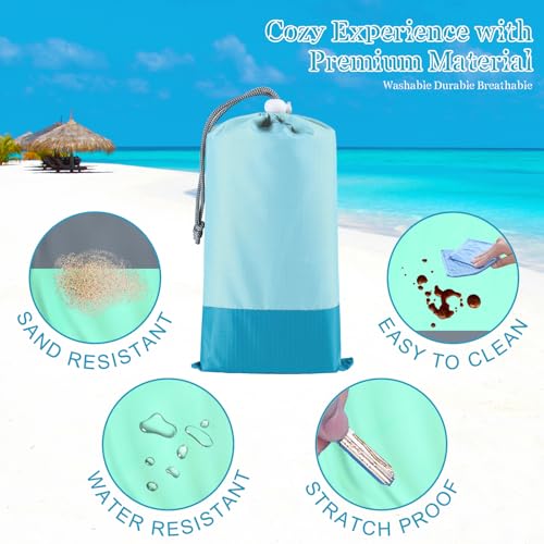 Beach Blanket Waterproof Sandproof 1-7 Adult Oversized 78 '' × 81 '' Lightweight Durable Compact Sand Free Extra Large Beach Mat for Travel Camping Hiking Picnic Blanket - color: Greengrey, size: 78“x81”