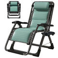 ABORON Zero Gravity Chair,Premium Outdoor Lawn Folding Lounge Chairs,Sturdy Adjustable Reclining Patio Chairs with Built in Cushion,Headrest & Tray - color: Emerald Green