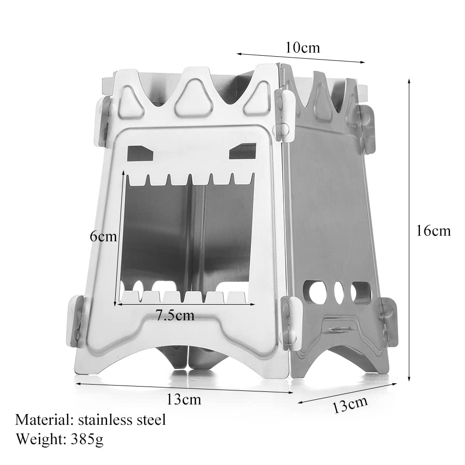 Lightweight Portable Wood Burning Camping Stove Camping Backpacking Stove Folding Wood Stove for Outdoor Hiking Camping Picnic Stove