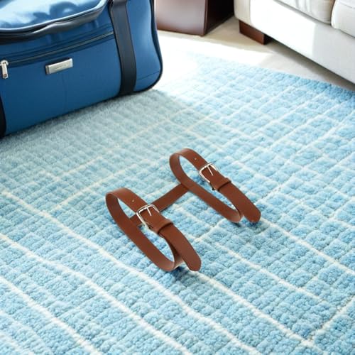 Amosfun Picnic Mat Strap Artificial Leather Blanket Carrying Strap with Buckle and Handle for Outdoor Camping Hiking Travel Rug Carrier