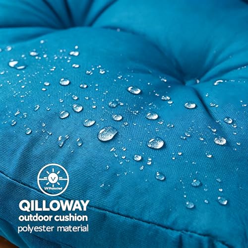 QILLOWAY Outdoor High Back Chair Cushion for Adirondack, All Weather Rocking Chair Cushions Thick Padded Replacement for Patio Furniture,Peacock Blue - color: Peacock Blue