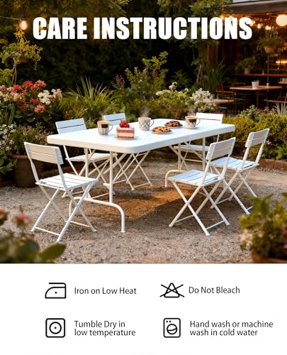 6FT Picnic White Spandex Table Cloth - 1 Pack Fitted Rectangle Tablecloth for Folding Tables, Washable Table Cover for Outdoor, Camping, Picnic, Banquet and Party(30" x 72") - color: White-6ft