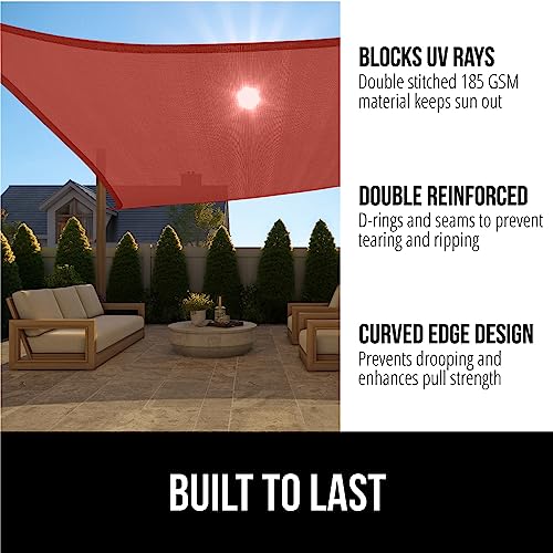 GORILLA GRIP Heavy Duty Sun Shade, UV Protection Fade Tear and Rust Resistant Rectangle Sunshade Canopy, Curved Edges Blocks Sunlight, Breathable Sail, Outdoor Patio, Lawn Garden, 6x10 FT Terra - color: Terra, size: 6' X 10', style: Rectangle