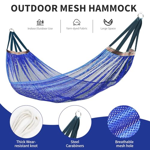 Outdoor Hammock, Load Bearing Camping Hammock, Travel Hammock with Storage Bag for Garden Beach Yard Travel (Blue) - color: Blue, size: One Size