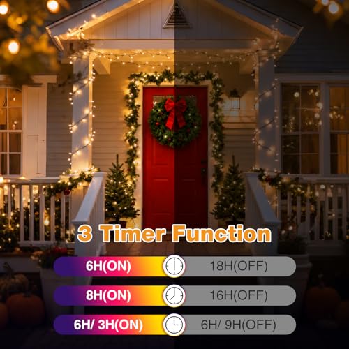 btfarm Color Changing Christmas Lights Outdoor, 49FT 100 LED Christmas Tree Lights Indoor with Remote, Timer Twinkle String Light Waterproof for Xmas Wedding Party Decor, Warm White & Multicolor - size: 49FT 100LED