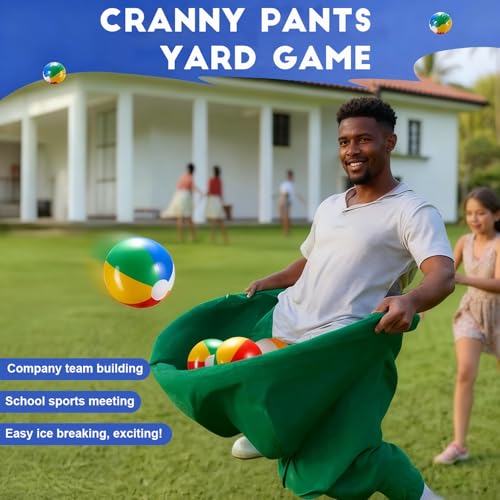 Granny Pants Yard Game, Outdoor Games for Adults, with 20 Inflatable Balls & 2 Air Pumps (Random Colors), The Ultimate Family Reunion Backyard Party Games - 4PC