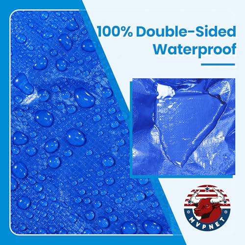 MVPMET Tarp 12x20 Feet 8Mil Multipurpose Waterproof Blue Tarps,UV Resistant, for Covering Courtyards,Emergency Rain Shelter, Camping Tarps. - color: 8mil, size: 12x20