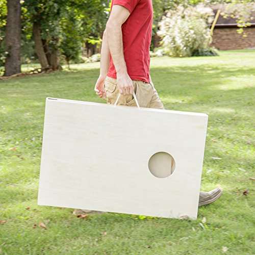 Triumph Sports 2x4 and 2x3 Solid Wood Premium Cornhole Sets - Poplar Veneer Plywood - Solid Wood Rear Legs - Interior Bag Storage - 8 Bags Included - color: 2x3 Solid Wood