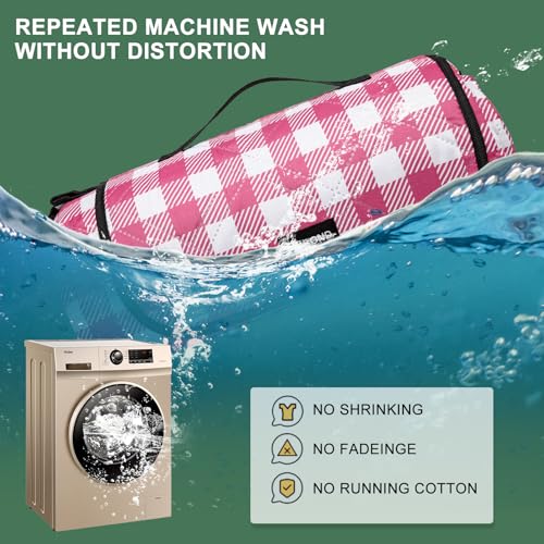 Picnic Blankets Outdoor Blanket, 80''x80'' Extra Large Beach Blanket Waterproof Sandproof Foldable & Machine Washable, Vintage Gingham Grass Lawn Park Blankets for Family Camping Party Music Festival - color: Red White, size: 6'8" X 6'8" (Square)