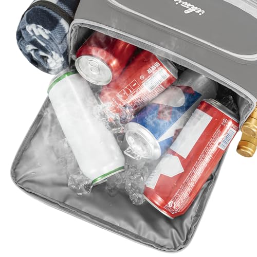 Cooler Backpack, 40 Cans Insulated Lunch Backpack Picnic Backpack for Men&Women, Durable Cooler Bag with 2 Leak Proof Compartments for Picnic, BBQ Camping, Lunch, Beach, Hiking, Gray - color: Gray