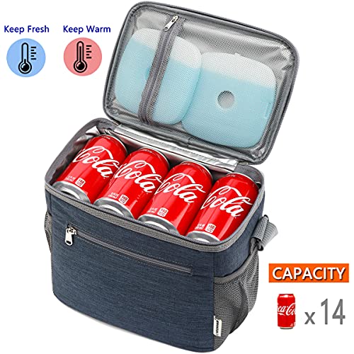 GYEUKHAM Navy Unisex Meal Holder, Durable & Safe, Long-Term Insulation, Leakproof & Water-Resistant, Large Capacity & Multi Compartments, Wide-Open-Design & Portable - color: Navy