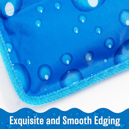 Upgrade Dog Cooling Mat Portable Water Injection Pet Cooling Pad Summer Self Cooling Ice Silk Pet Blanket Washable (Dark Blue, 17.7" Lx23.6 W)