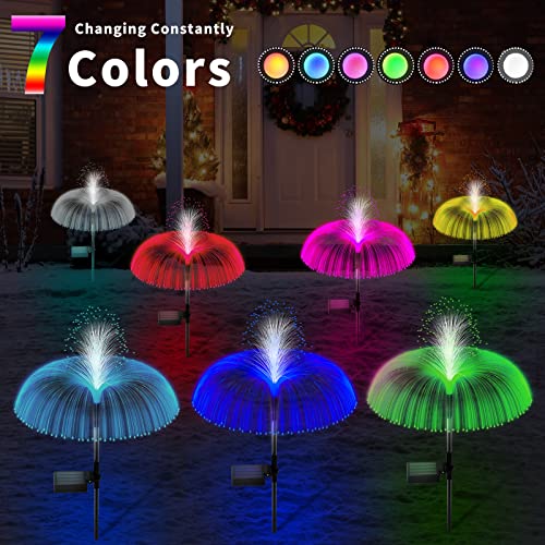 Solar Garden Lights Outdoor Decorative Waterproof, Solar Light for Outside, Yard Lights Solar Flower Decor for Patio Pathway Lawn Party Landscape Grave Decorations, 3 PCS