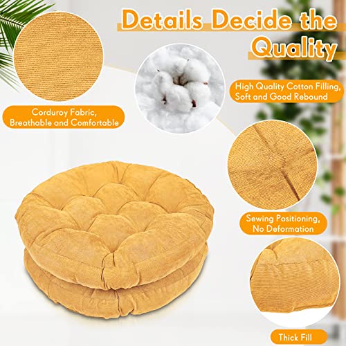 Jerify Floor Pillow Cushions Large Round Square Large Meditation Floor Pillow for Classroom Adult Meditation Picnic Party Seating Learning Daycare School(Round,Yellow,4 Pcs) - color: Yellow, size: Round