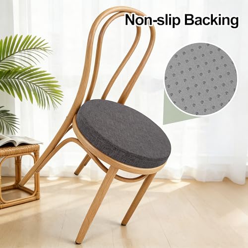 Tromlycs 14 Inch Round Bar Stool Cushion Non-Slip Foam Seat Pad Removable Cover for Circle Chairs (14x14 Inches, Gray) - color: Gray, size: 14 inch