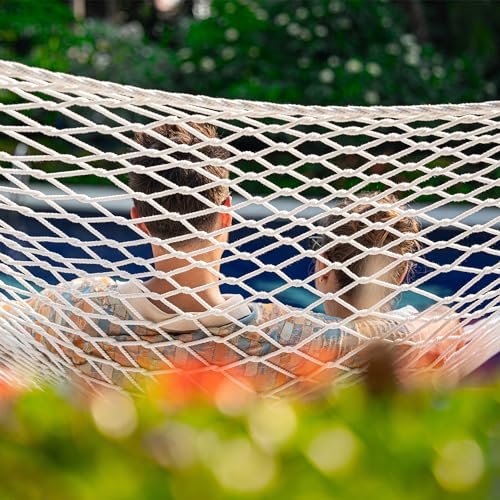 Lazy Daze Hammocks 12FT Double Rope Hammocks, 2 Person Hand Woven Cotton Hammock with Spreader Bar for Outside, Patio, Poolside, FIT 13-15 FT Stand, Max 450 Lbs, Natural, 141 x 57 inches - color: Natural