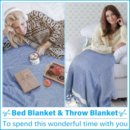Oversized Turkish Beach Towel Blanket XXL Cotton Sandproof Towels Boho Woven Extra Large Big Sand Free Giant Throw Blankets Huge Quilt XL Picnic Camping Necessities Cloud For Adult Gifts Blue - color: Zzmtc Blue Cten, size: XXXL(88x82 IN,224x208 CM)