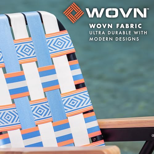 GoSports WOVN Beach Backpack Chair - 9 Styles Available - Premium Folding Camping Chair - color: Baja