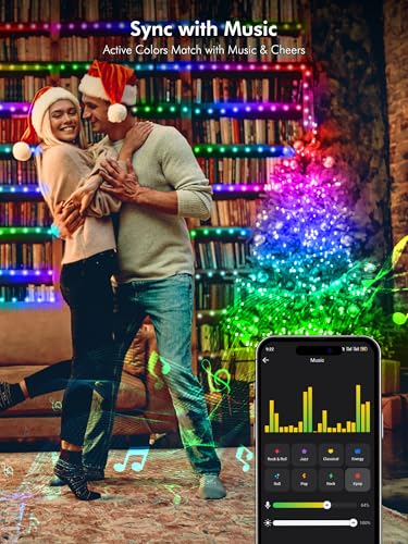 BrizLabs Smart July 4th Lights, 33ft 100 LED Red White Blue Fairy Lights Work with Alexa/Google Home, WiFi Xmas Light Dimmable RGB Color Changing Twinkle Starry Light for Xmas Home Party Halloween - color: 100 LED Smart (Silver Wire)