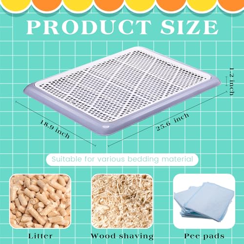 Mifoci 2 Pcs Dog Potty Tray Mesh Puppy Training Pad Holder Floor Protection Portable Pee Pad Pet Toilet Training Tray Litter Box Corner for Medium and Large Dogs (25.6 x 18.9 Inch,Gray) - color: Gray, size: 25.6 X 18.9 Inch