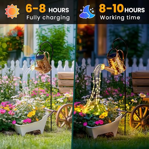 Solar Watering Can Lights, Waterproof Garden Solar Outdoor Decorative Lights, Metal Hanging Lights for Patio Yard Backyard, Gardening Birthday Gifts for Mom Grandma Women - size: Standard - 1 Pack