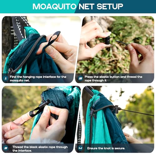 Camping Hammock Mosquito Net,Double & Single Portable Hammocks Hammocks with 2 Tree Straps,Hammock Tent for Travel Camping,Camping Accessories for Indoor Outdoor Hiking Backpacking Backyard Beach - color: Blue&dark Blue, size: Large