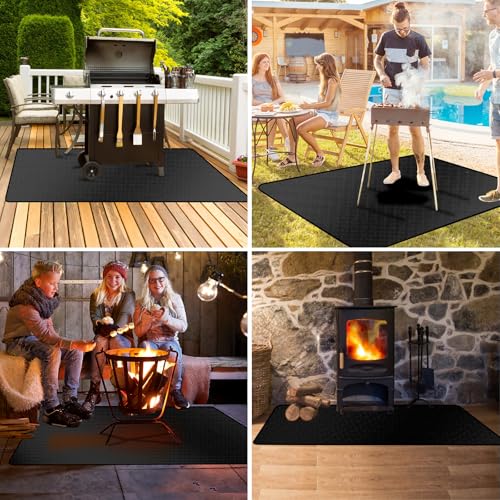 65X48in Grill Mats for Outdoor Grill,Fits Most Grills, Smokers, Griddles and Outdoor Charcoal, Flat Top,Deck and Patio Protector - size: 65x48