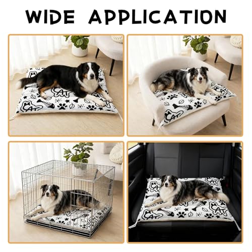 Nttopship Dog Cat Bed Mat Ultra Soft Fluffy Pet Bed Washable Fashion Dog Crate Beds Comfy Comfy Pet Sleeping Pad Suitable for Pet Raised Bed(30"x26",Cat) - color: Cat, size: Medium
