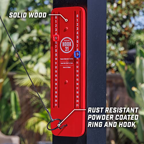 GoSports Hook 21 Ceiling Mount Ring Swing Game - Choose Your Color - Play Indoors or Outdoors - color: Red