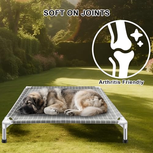 Elevated Dog Bed Pet Cot - Dog Cots Beds for Large Dogs | Detachable Raised Cat Dog Pet Bed for Large Dogs - size: Large-open