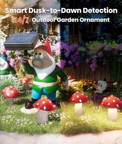 Solar Mushroom Lights Outdoor 9 Pack, Garden Outdoor Decor, 8 Lighting Modes, IP65 Waterproof, Crystal-Clear Fairy Decoration for Pathway/Yard/Flower Bed/Patio/Landscape/Backyard/Dwarf, String 30 FT - color: Bounce Red, size: 9 Pack