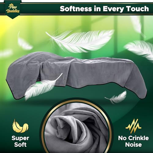 Paw Buddies Premium Waterproof Blanket 80"x90" Velvet-Feel Reversible Throw – Leakproof, Machine Washable Bed & Sofa King Size Protector for Couples, Pets & Travel + Bonus Small Blanket - color: Grey