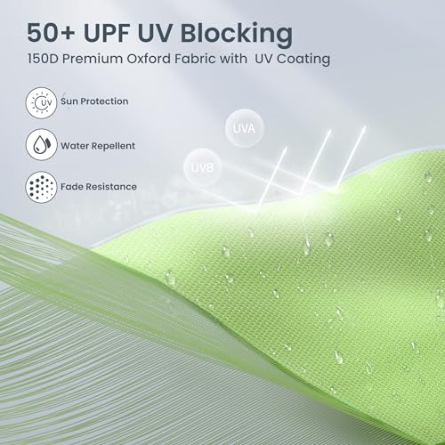PHI VILLA Pop-Up Canopy Tent 13x13 Instant Shelter with Wheeled Bag, 150D Oxford Fabric, Green - color: Green