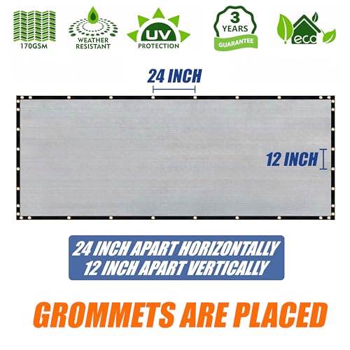 Amgo 4' x 10' Beige Fence Privacy Screen, Commercial Standard Heavy Duty Windscreen with Bindings & Grommets, 90% Blockage, Cable Zip Ties Included (We Make Custom Size) - color: Beige, size: 0 4' x 1 0'