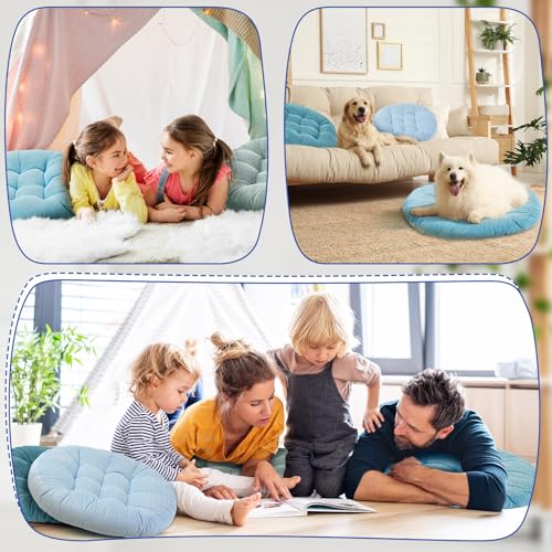 Jerify Floor Pillow Cushions Large Round Square Large Meditation Floor Pillow for Classroom Adult Meditation Picnic Party Seating Learning Daycare School(Round,Cold Colors,4 Pcs) - color: Cold Colors, size: Round