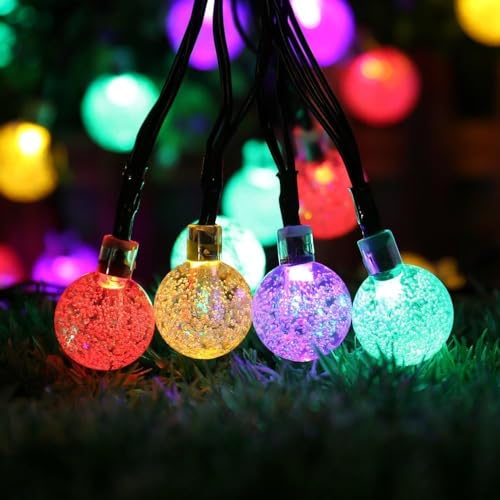 Toodour Solar String Lights Outdoor, 56ft 100 LED Globe String Light with 8 Mode, Waterproof Crystall Ball Lights Solar Patio Lights for Garden, Lawn, Patio, Gazebo, Yard, Outdoor Decor - Multicolor - color: Multicolor, size: 56ft