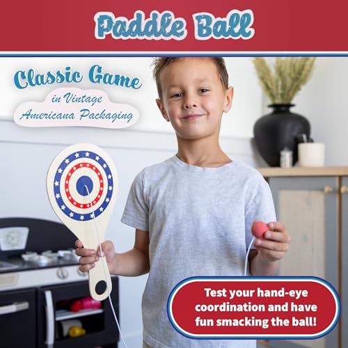 Continuum Games Way Back Toys Paddle Ball, Game of Steady Hands and Skill, Novelty Family Fun Game for Ages 5 and up