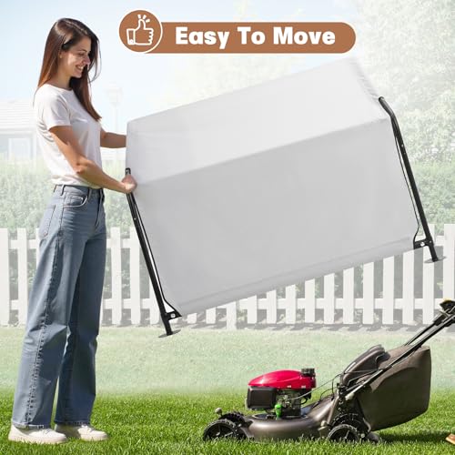 Dog Shade Shelter Outside 4'x4'x3' Tent for Large Medium Dogs, Outdoor Sun Rain Canopy Pet House for Livestock Pigs Cats with Waterproof Roof Ground Nails,Cloud Grey - color: Cloud Grey